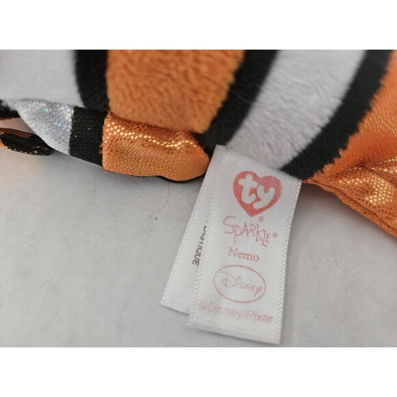 NEMO Sparkle TY Beanie Baby Retired 2016 Disney Pixar Finding Nemo - Picture 5 of 6